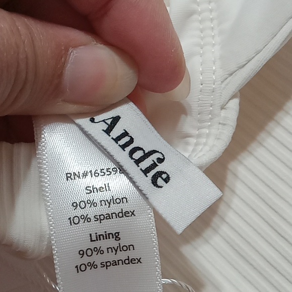 Andie Womens Bathing Suit LARGE ASBURY Cream Coconut Swimwear One Piece Swim NEW - Picture 5 of 8